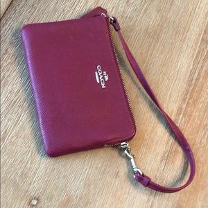Coach wristlet, burgundy